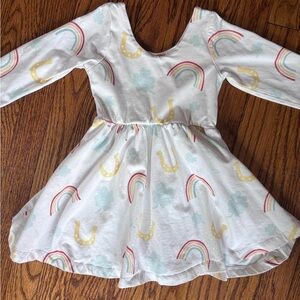 Monica + Andy twirl Dress with Rainbow/horseshoe Print Sz 3T